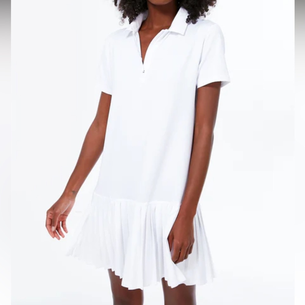 Addison Bay White Polo Zip athletic Dress
